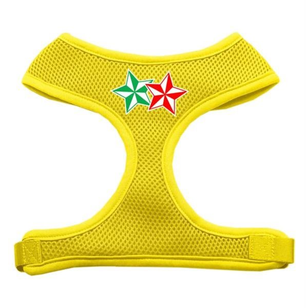 Unconditional Love 70-52 LGYW Double Holiday Star Screen Print Mesh Harness Yellow Large UN819556